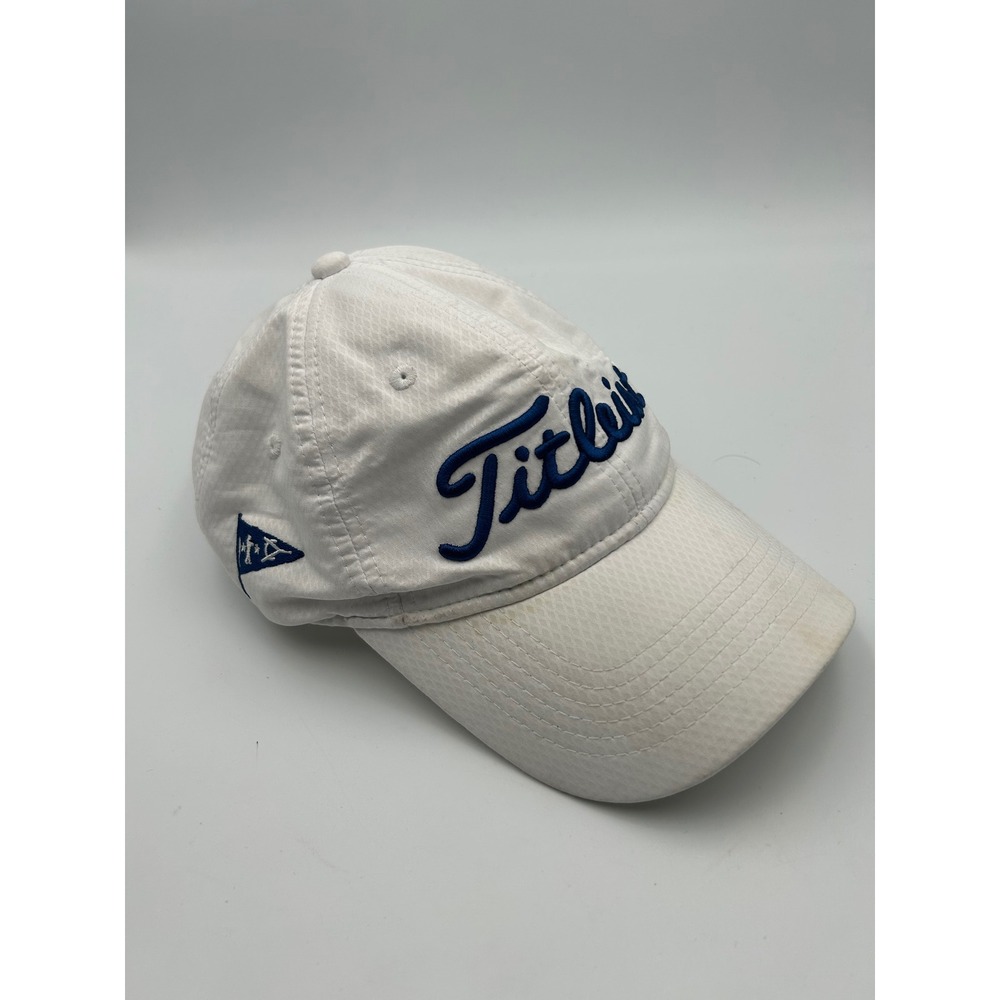 Titleist Golf Hat White Blue Script Logo Adjustable Strapback Cap Putter